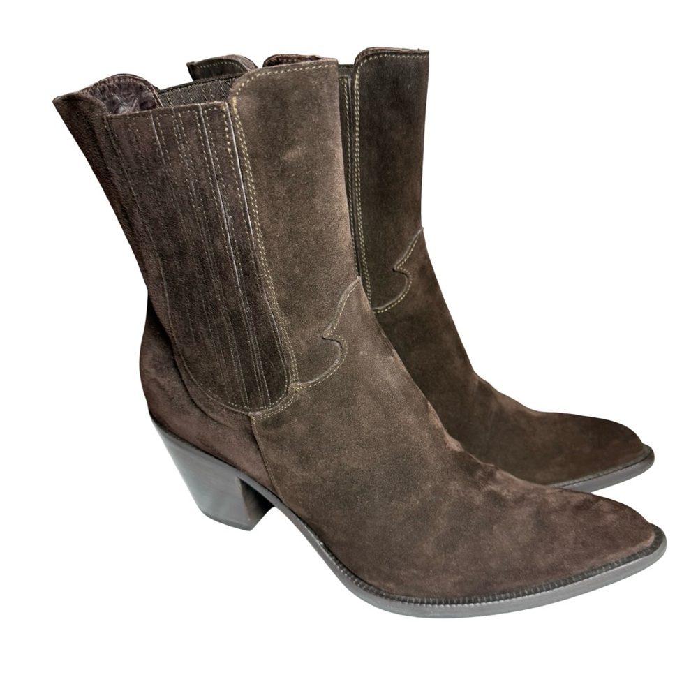 Donna Piu Suede Western Boots Made in Italy Size 41 (US 10.5–11)